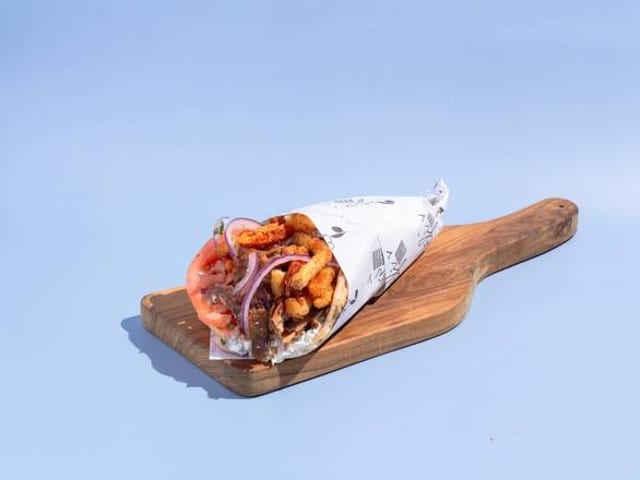 Half Chicken Gyro Wrap.