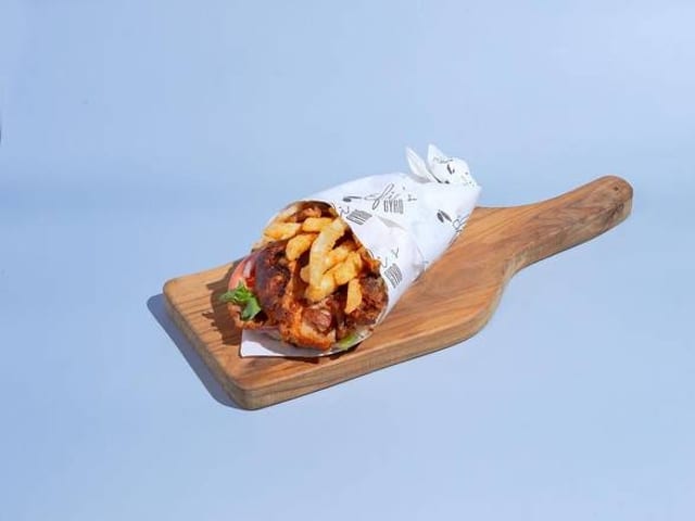 Half Authentic Chicken Gyro Wrap.
