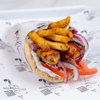 Authentic Chicken Souvlaki Gyro