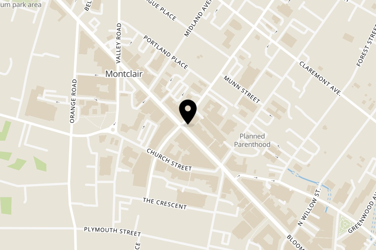Map showing the location of Efi's Gyro Montclair on 521 Bloomfield Ave in Montclair